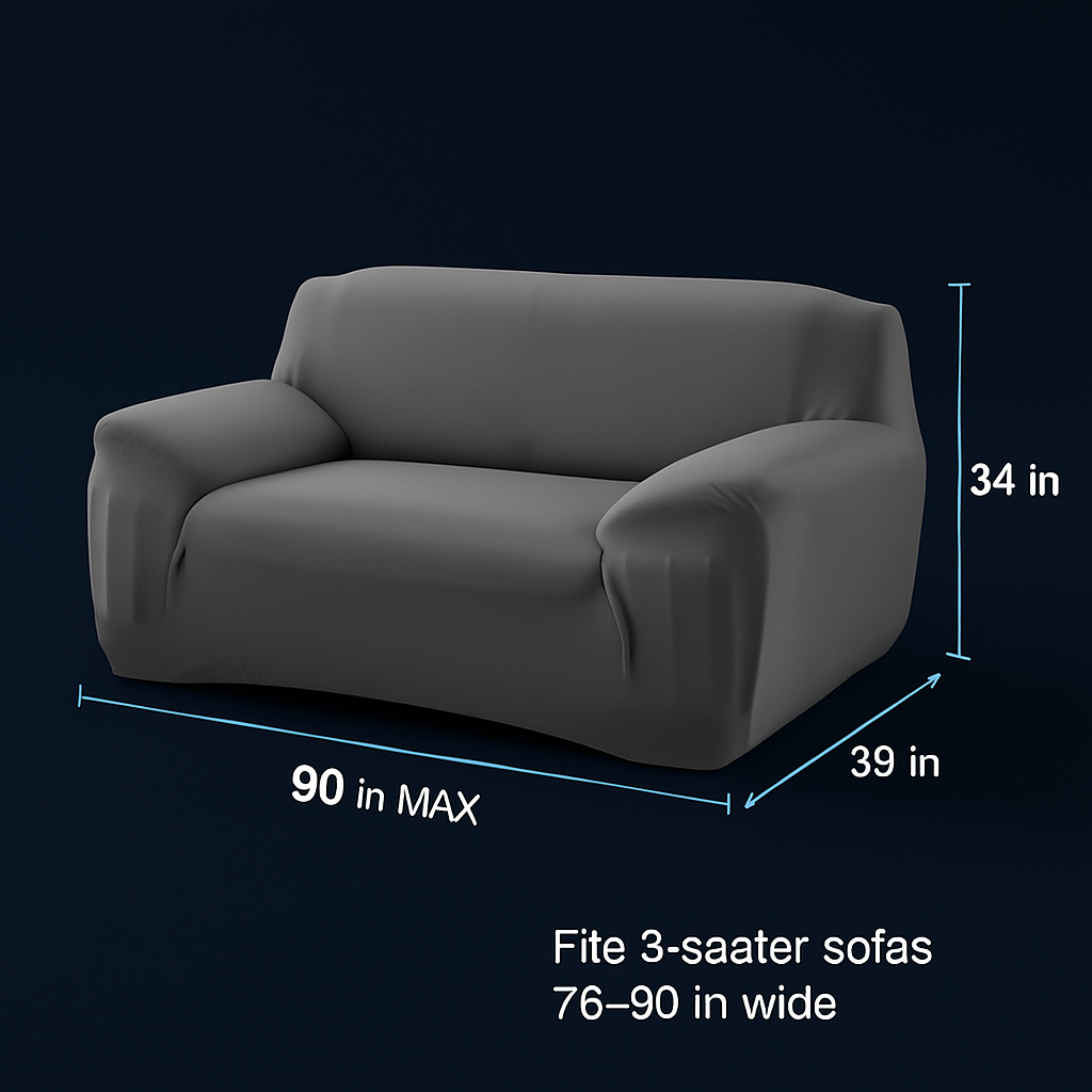 Printed Stretch Sofa Cover for 1-Seater - Slim Fit