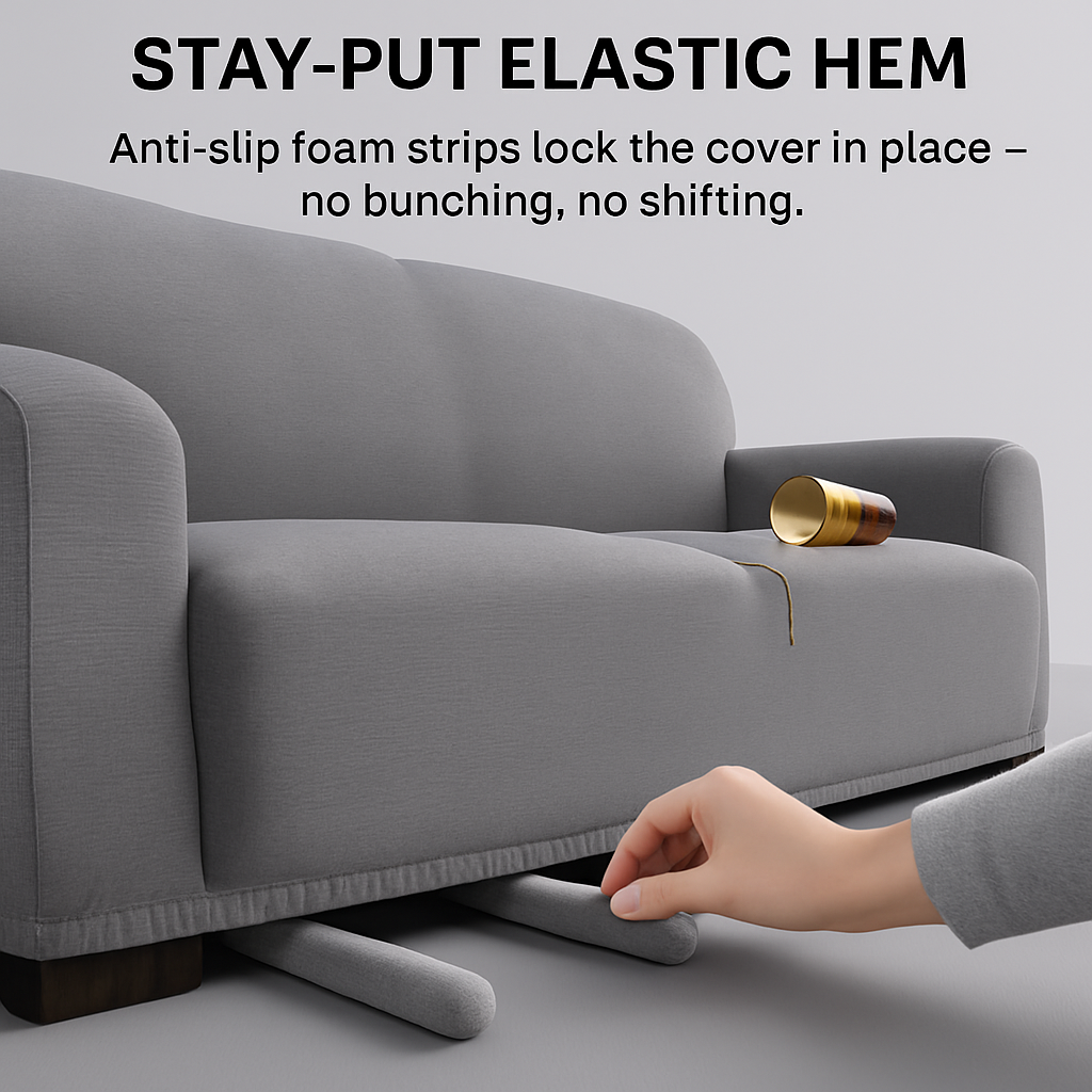 Printed Stretch Sofa Cover for 1-Seater - Slim Fit
