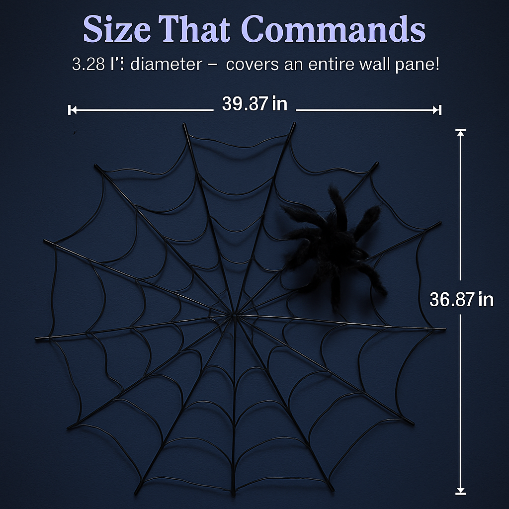 Spider Web Light with Hairy Spider - 3.28ft Decor