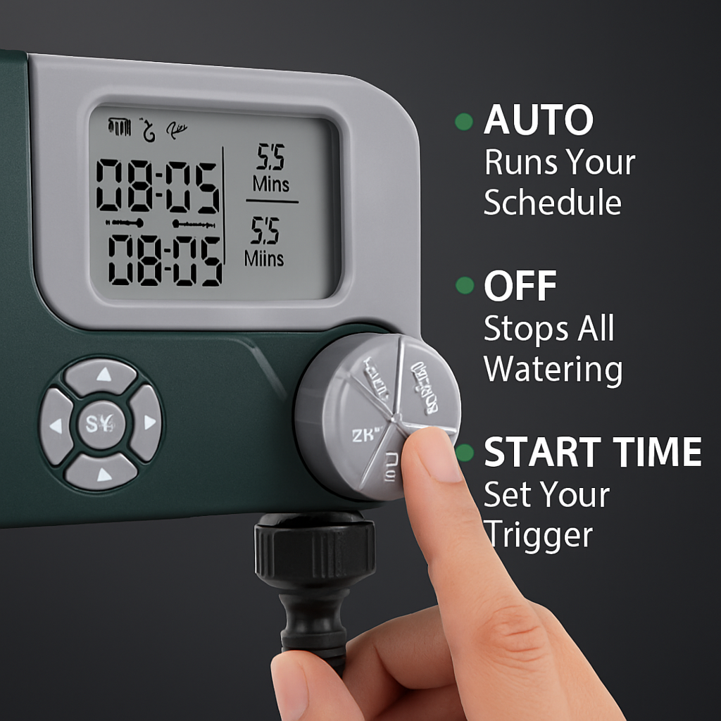 Sprinkler Timer with Dual Zones for Garden Irrigation