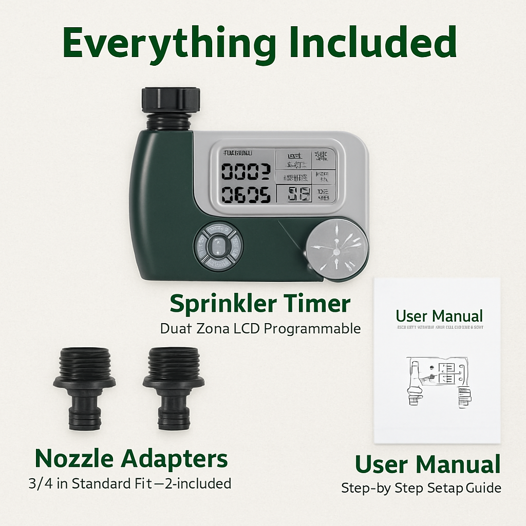 Sprinkler Timer with Dual Zones for Garden Irrigation