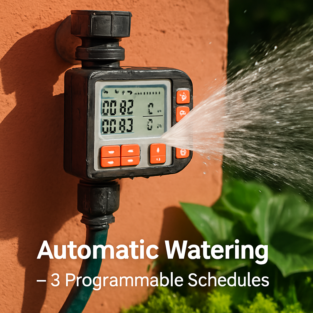 Sprinkler Timer for Garden and Lawn with 3 Programs