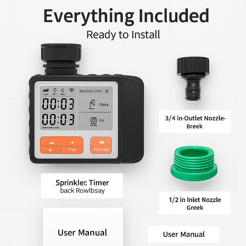Sprinkler Timer for Garden and Lawn with 3 Programs
