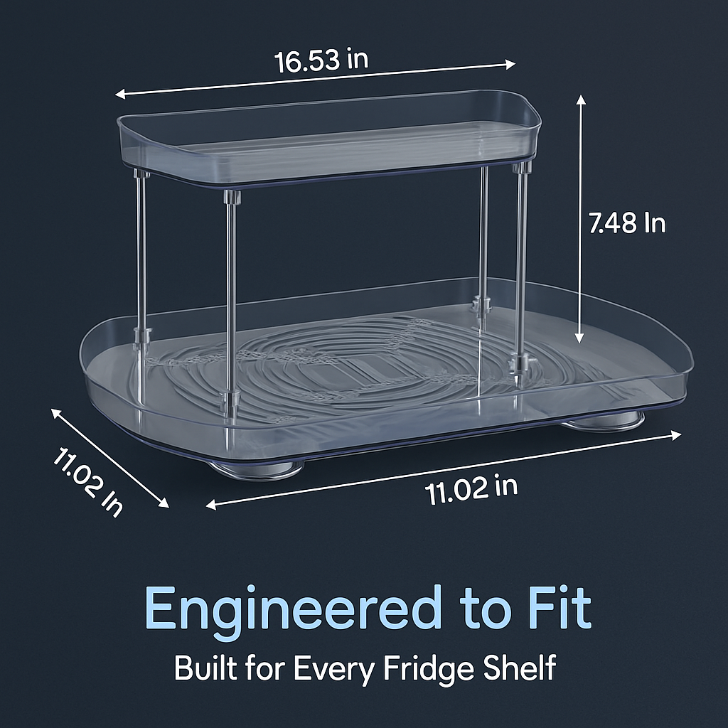 2-Tier Turntable Organizer for Refrigerator & Countertop