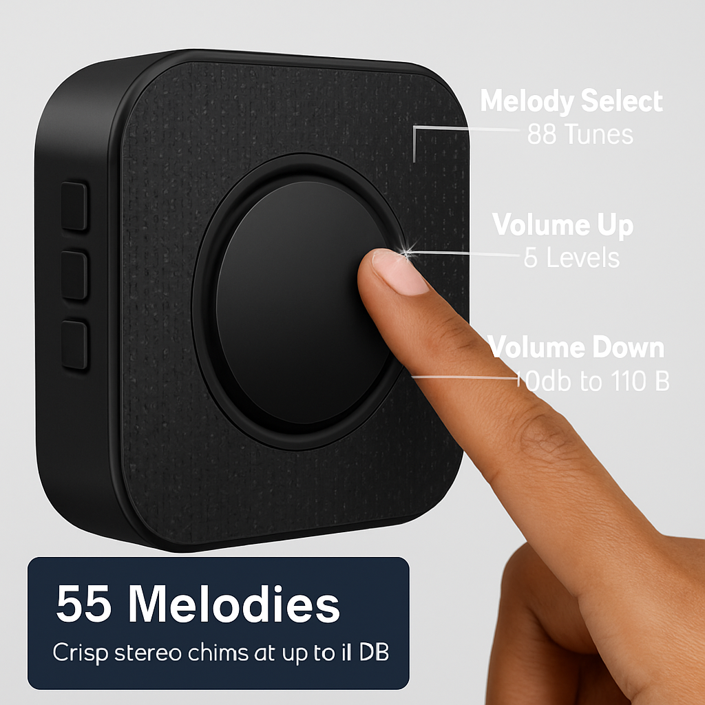 Wireless Doorbell with Long Range - Dual Receiver (US)