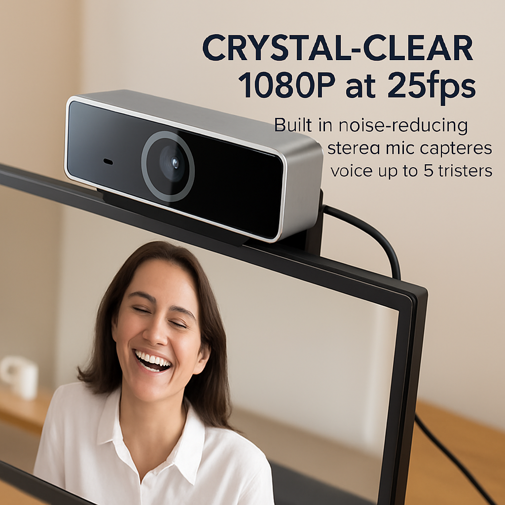 HD Webcam with Autofocus and Built-in Microphone