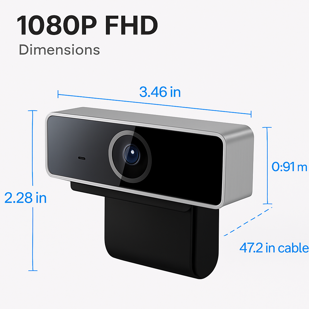 HD Webcam with Autofocus and Built-in Microphone