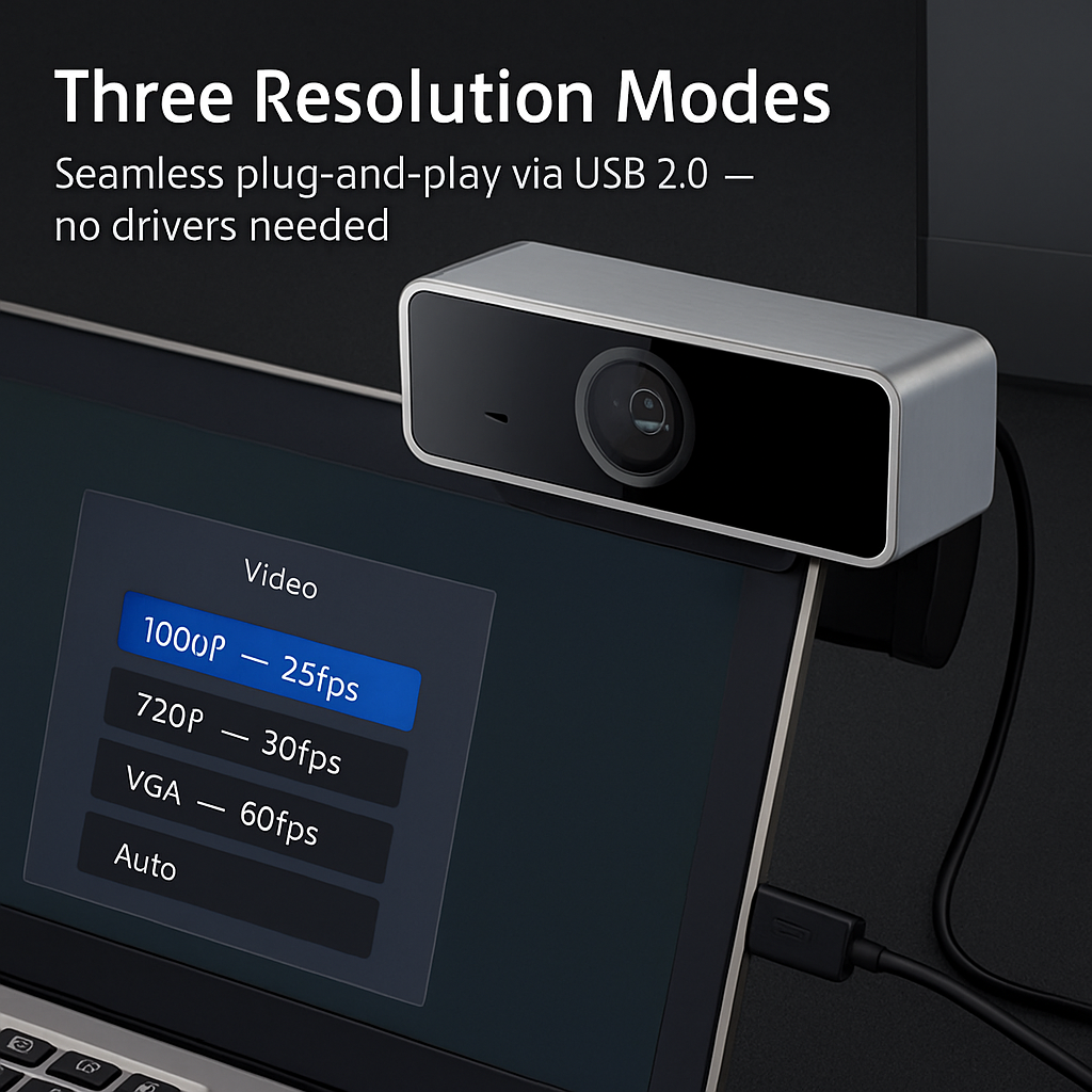 HD Webcam with Autofocus and Built-in Microphone