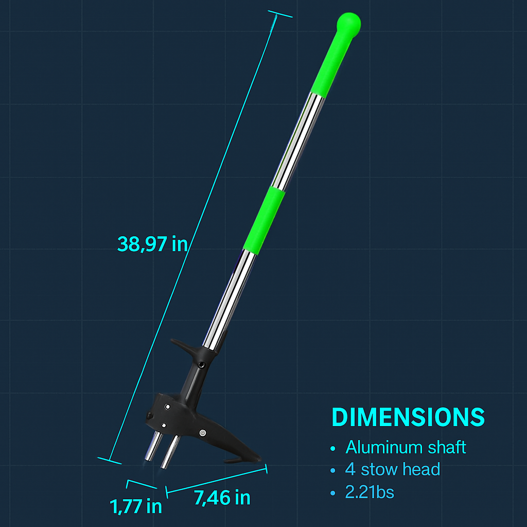 Aluminum Stand-Up Weed Puller with 4 Claws for Lawn