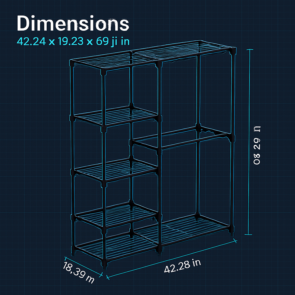 Metal Closet Deluxe Double Rod Freestanding Organizer
