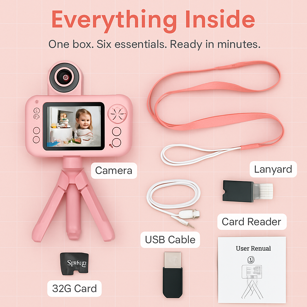 Kids Digital Camera with Flip Lens for Kids