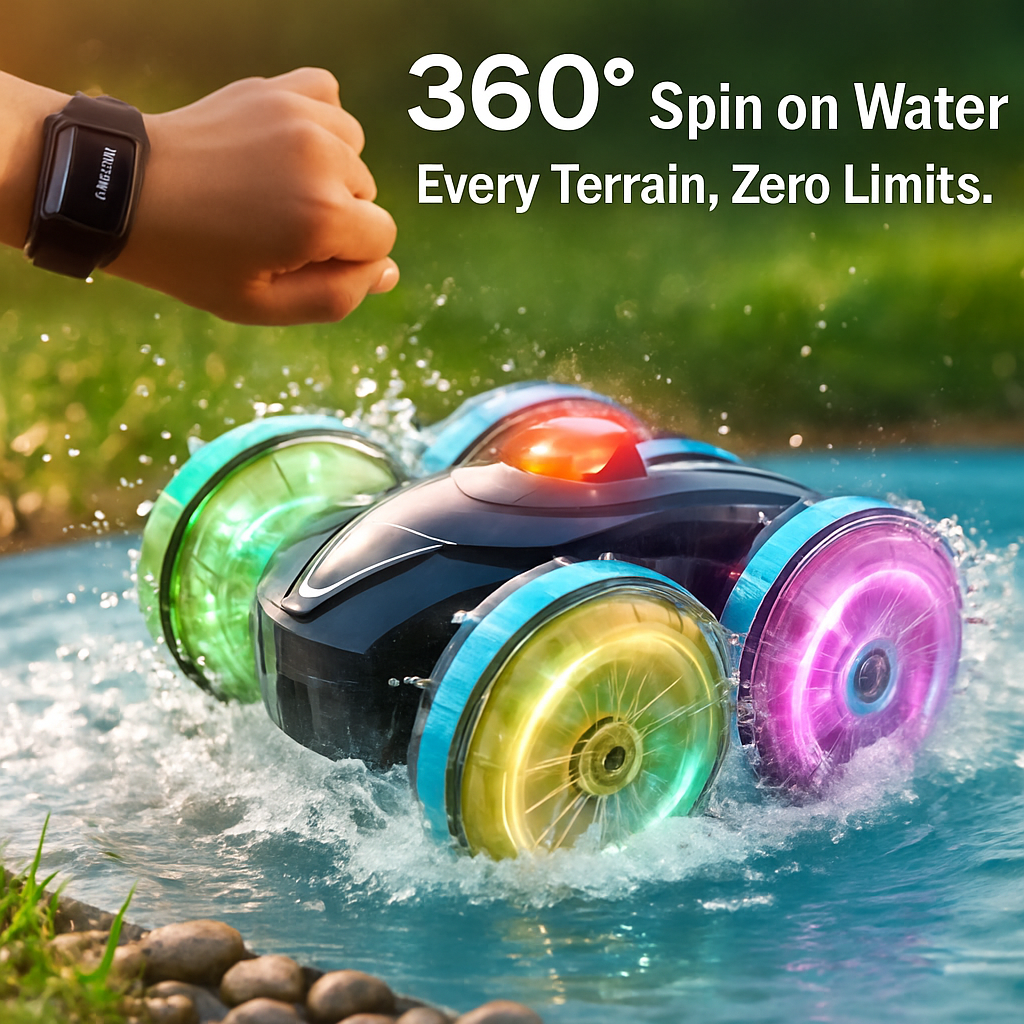 Amphibious RC Car with Stunts and Light Effects