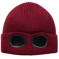 Knit Beanie Hat with Goggles for Cold Weather