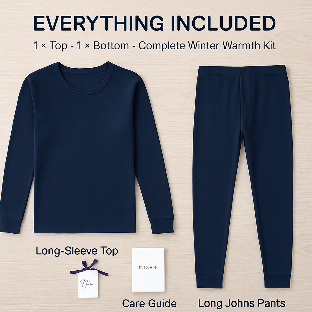 Thermal Underwear Set for Men - Long Johns Top & Bottom