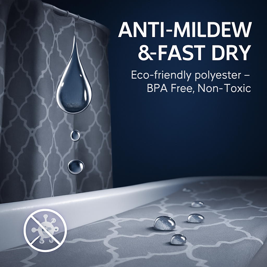 Shower Curtain - Waterproof Polyester Bath Curtain