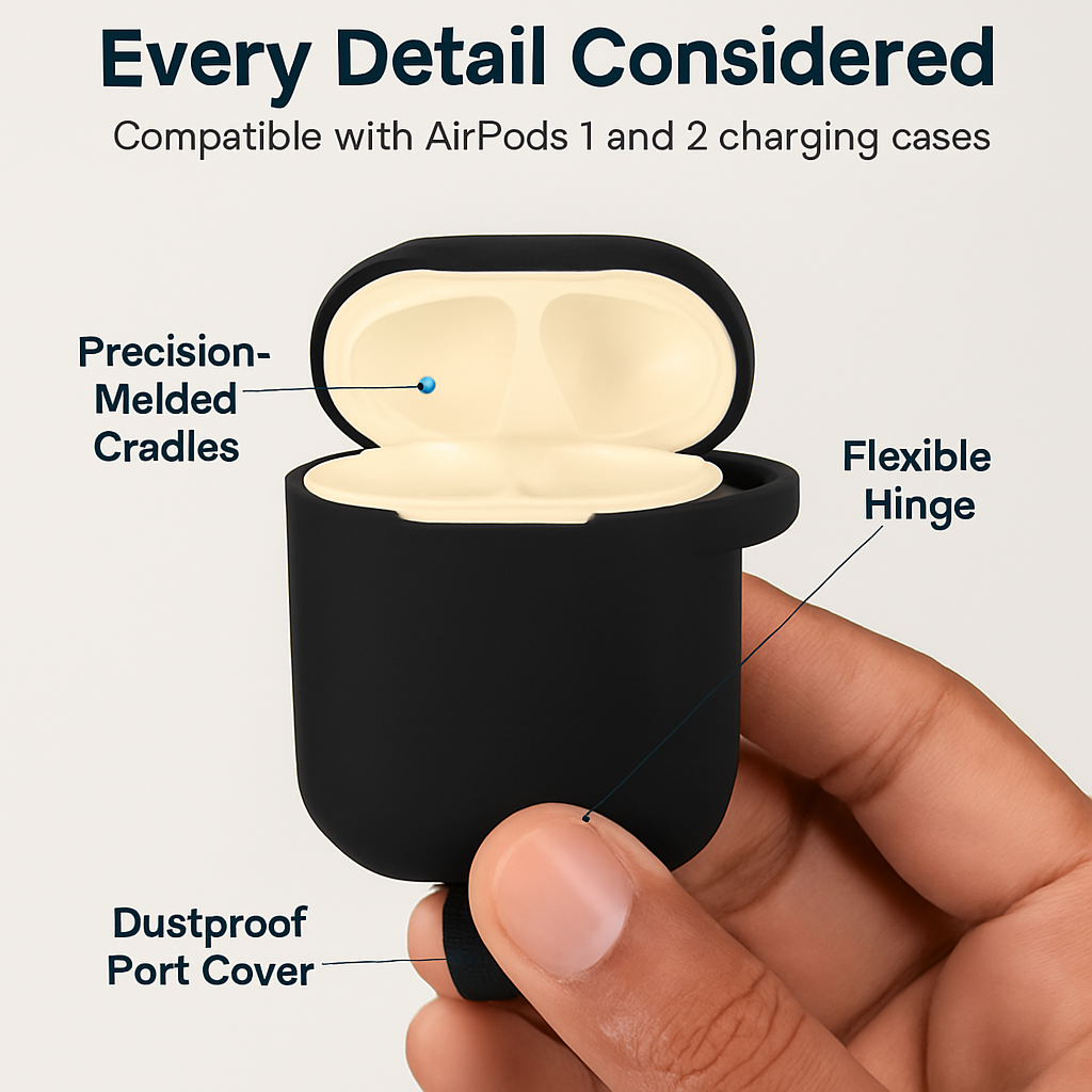 Case with Silicone Cover, Strap and Ear Hooks