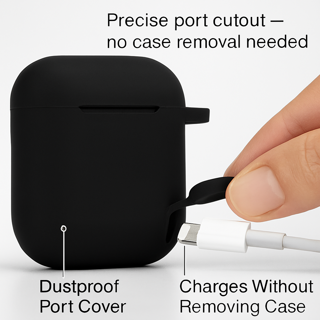 Case with Silicone Cover, Strap and Ear Hooks
