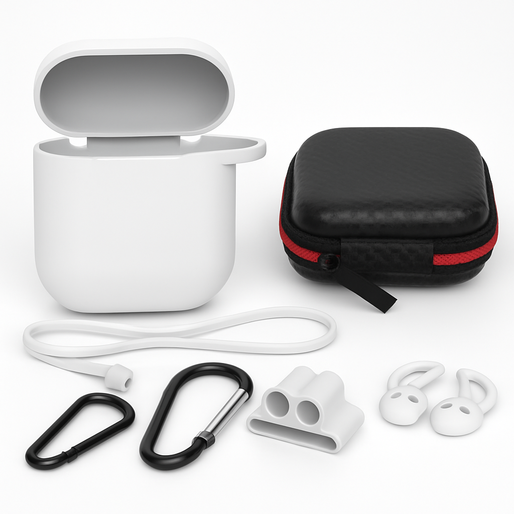 Case with Silicone Cover, Strap and Ear Hooks