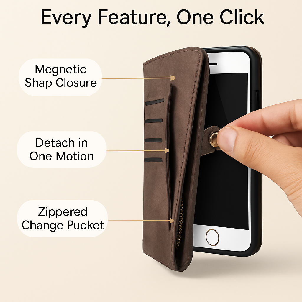 Wallet Case for iPhone 6 Plus - Slim 2-in-1 Design