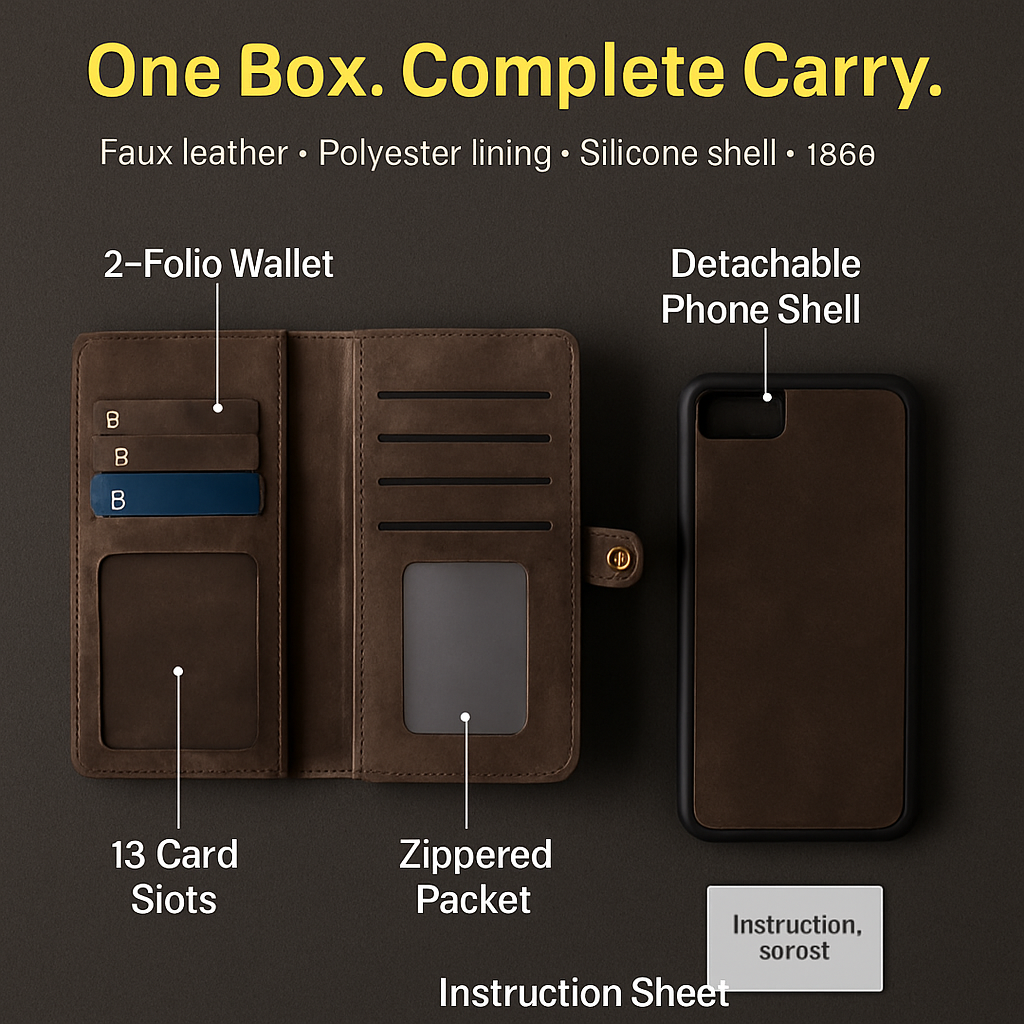 Wallet Case for iPhone 6 Plus - Slim 2-in-1 Design