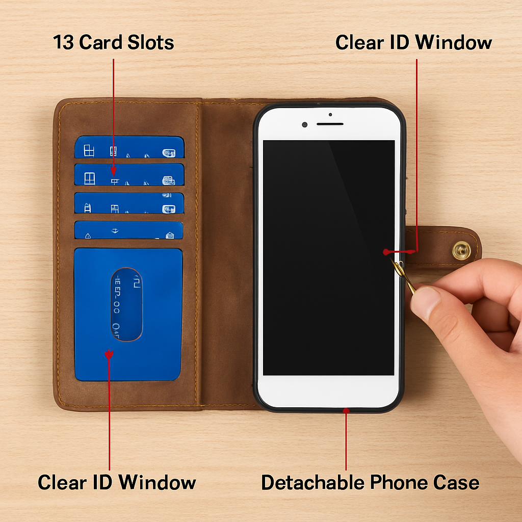 iPhone 6s Plus Wallet Case with Detachable Cover