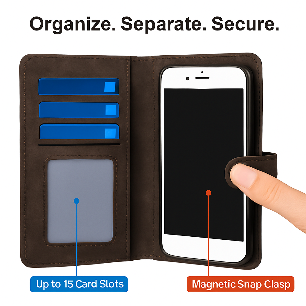 iPhone 6s Plus Wallet Case with Detachable Cover