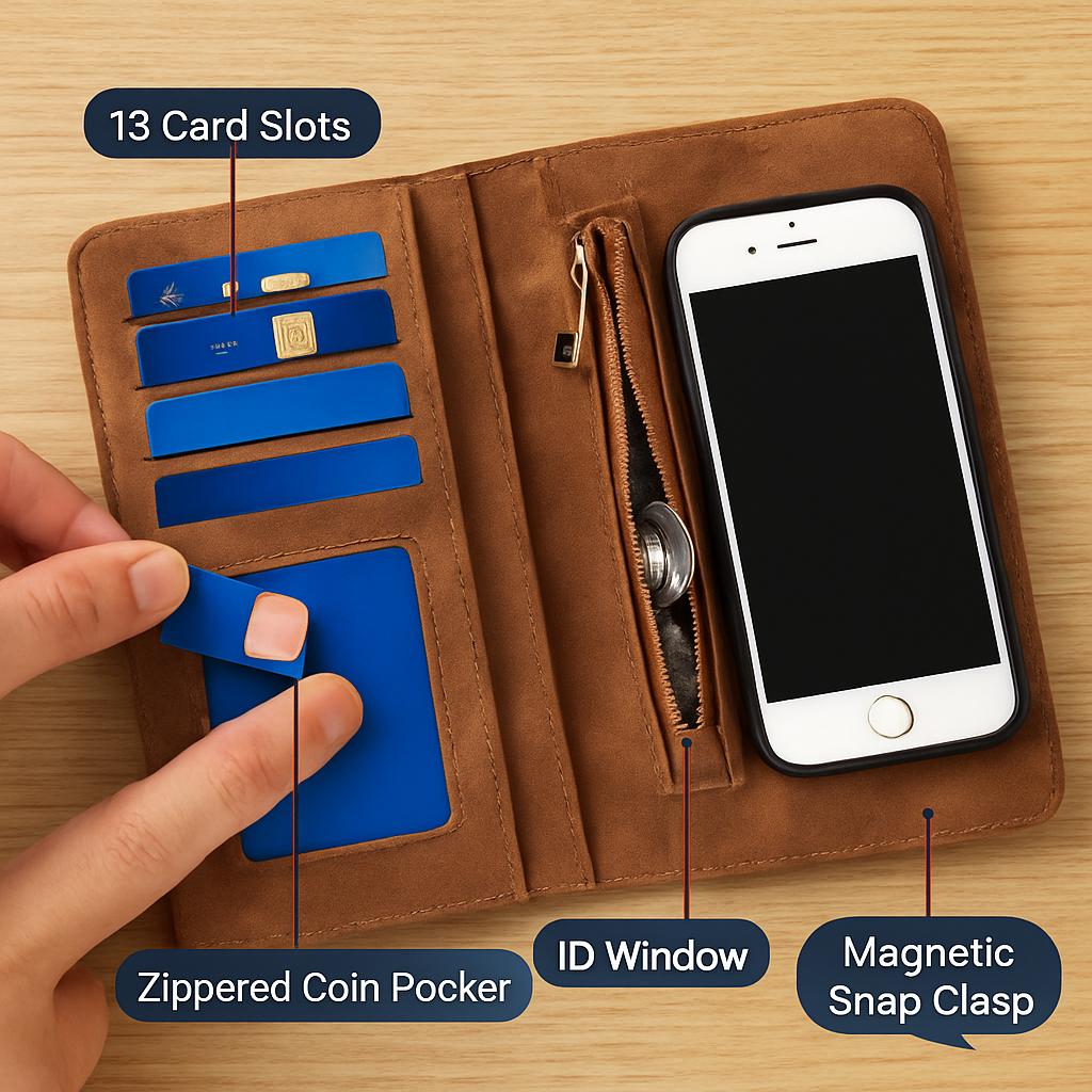 Dual-Folio Wallet Case with Detachable Case
