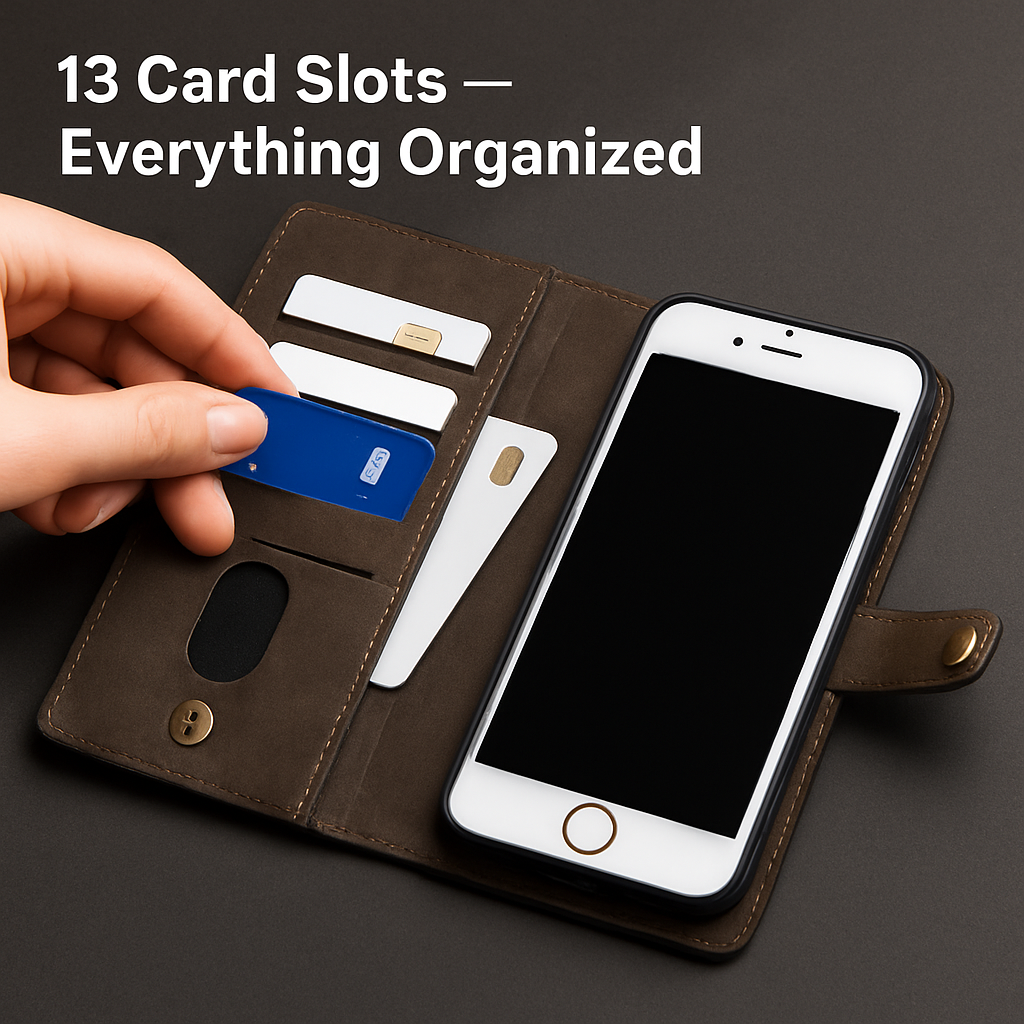 Wallet Case with Card Slot - Slim Detachable Wallet System