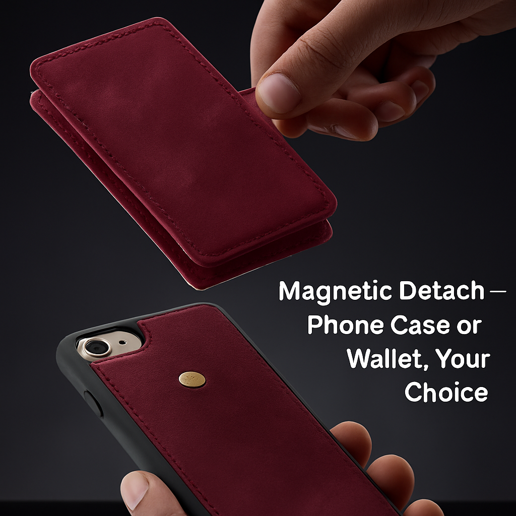 Wallet Case with Card Slot - Slim Detachable Wallet System