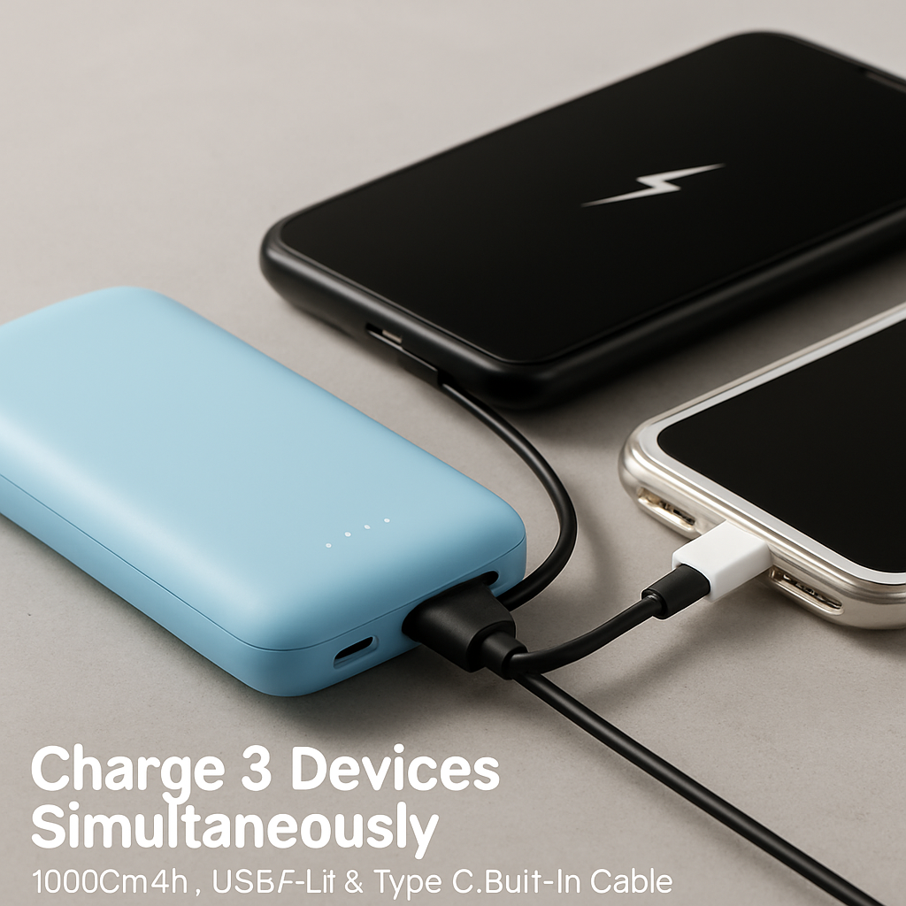 Power Bank Portable Charger with Type-C Cable for iPhone