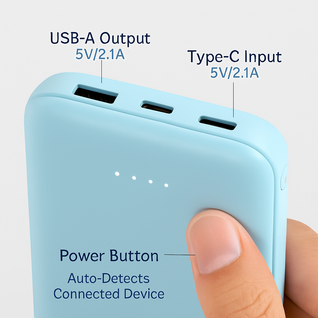 Power Bank Portable Charger with Type-C Cable for iPhone