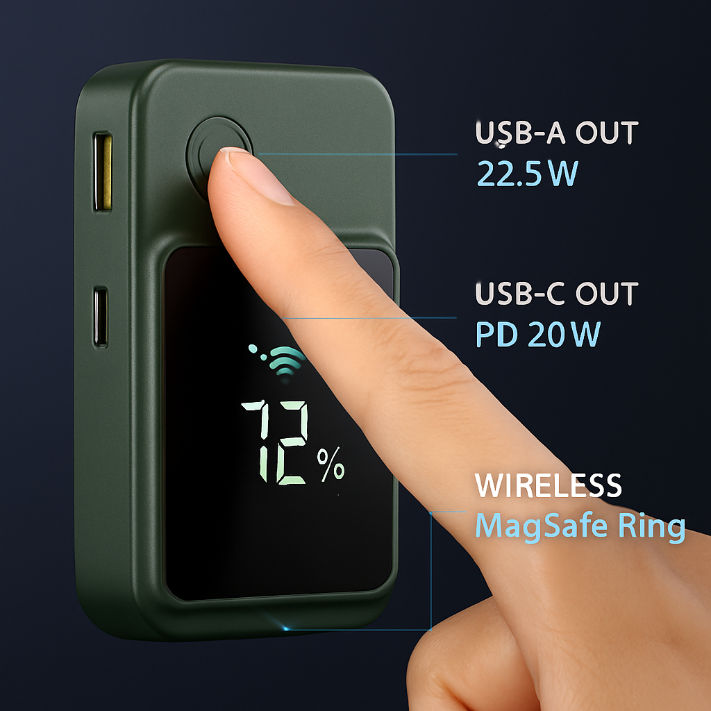 2-in-1 Magnetic Wireless Power Bank for iPhone