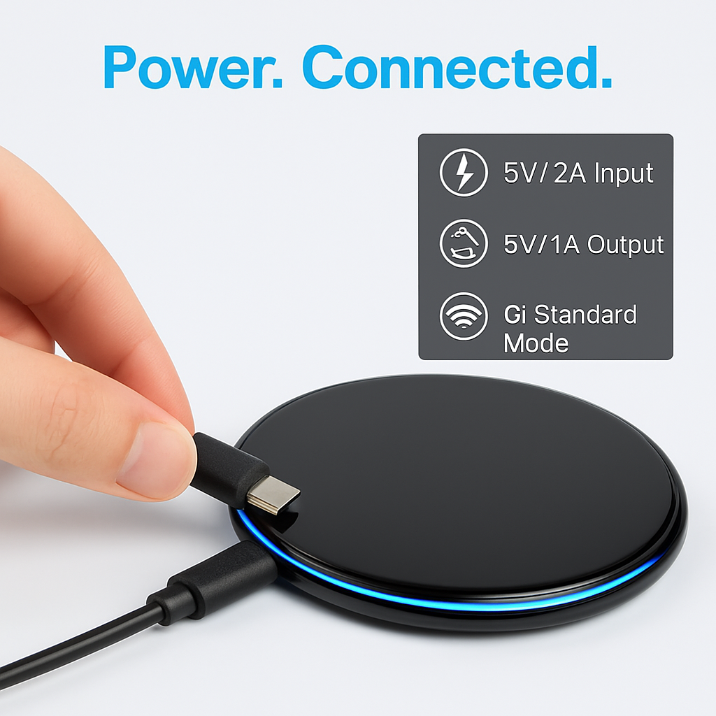 Wireless Charging Pad: Ultra-Slim, Case-Friendly