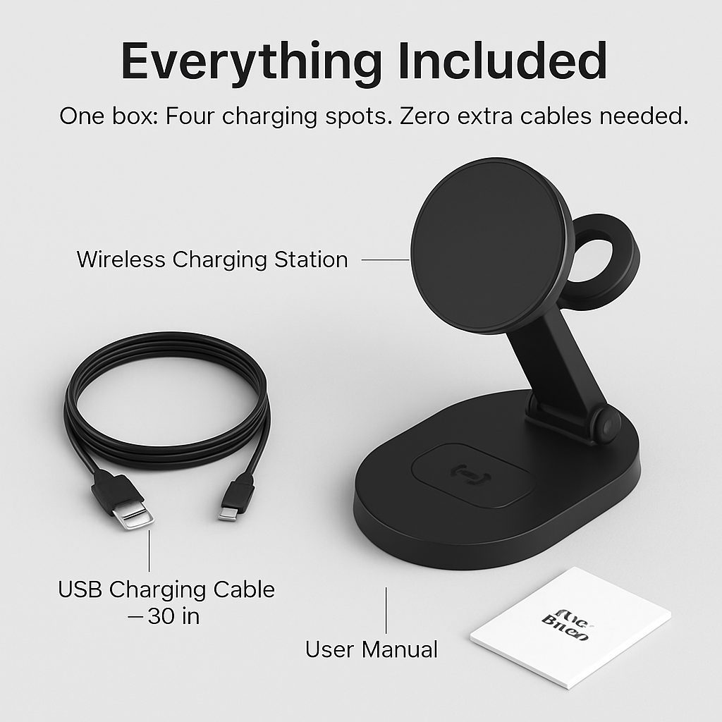 4-in-1 Magnetic Wireless Charging Dock for iPhone & Watch