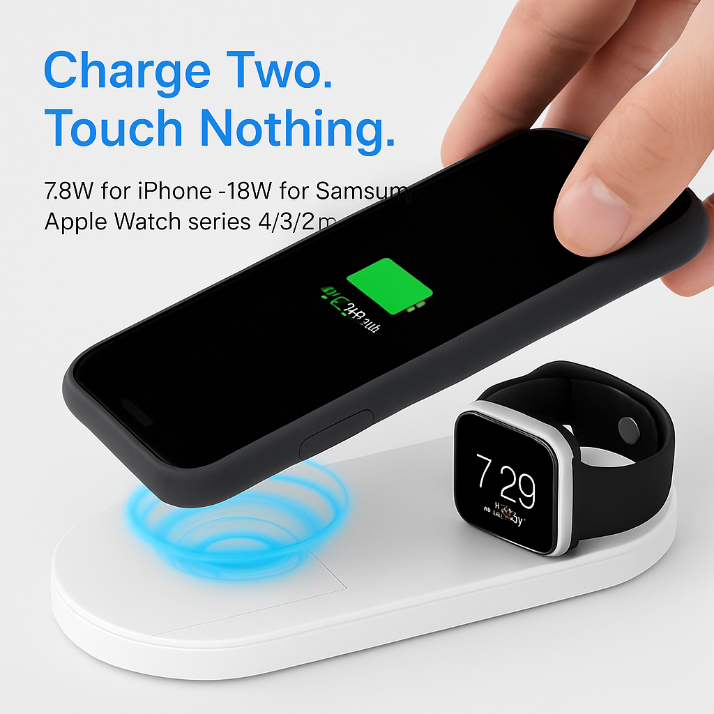 2-in-1 Wireless Charger for Watch and Phone