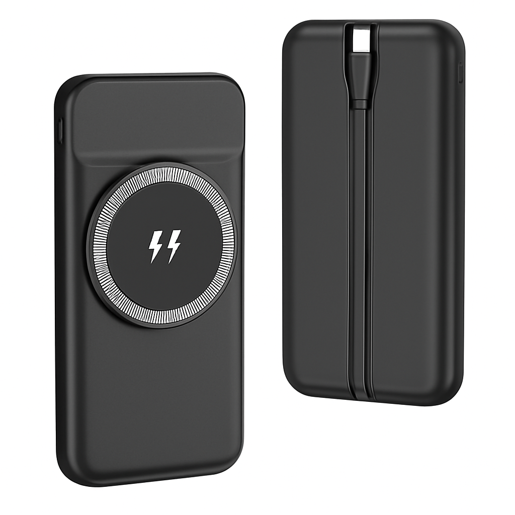 Magnetic Wireless Power Bank with Built-in Cable