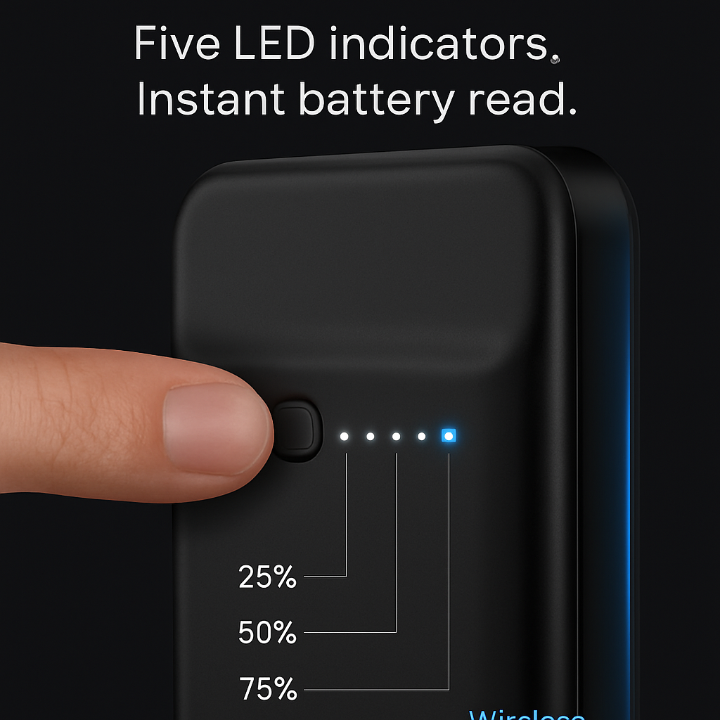 Magnetic Wireless Power Bank with Built-in Cable