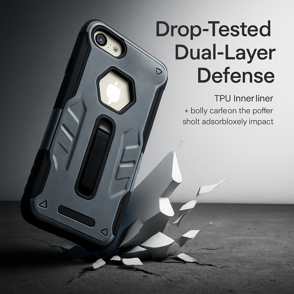 iPhone 8 Case with Kickstand - Green/Black
