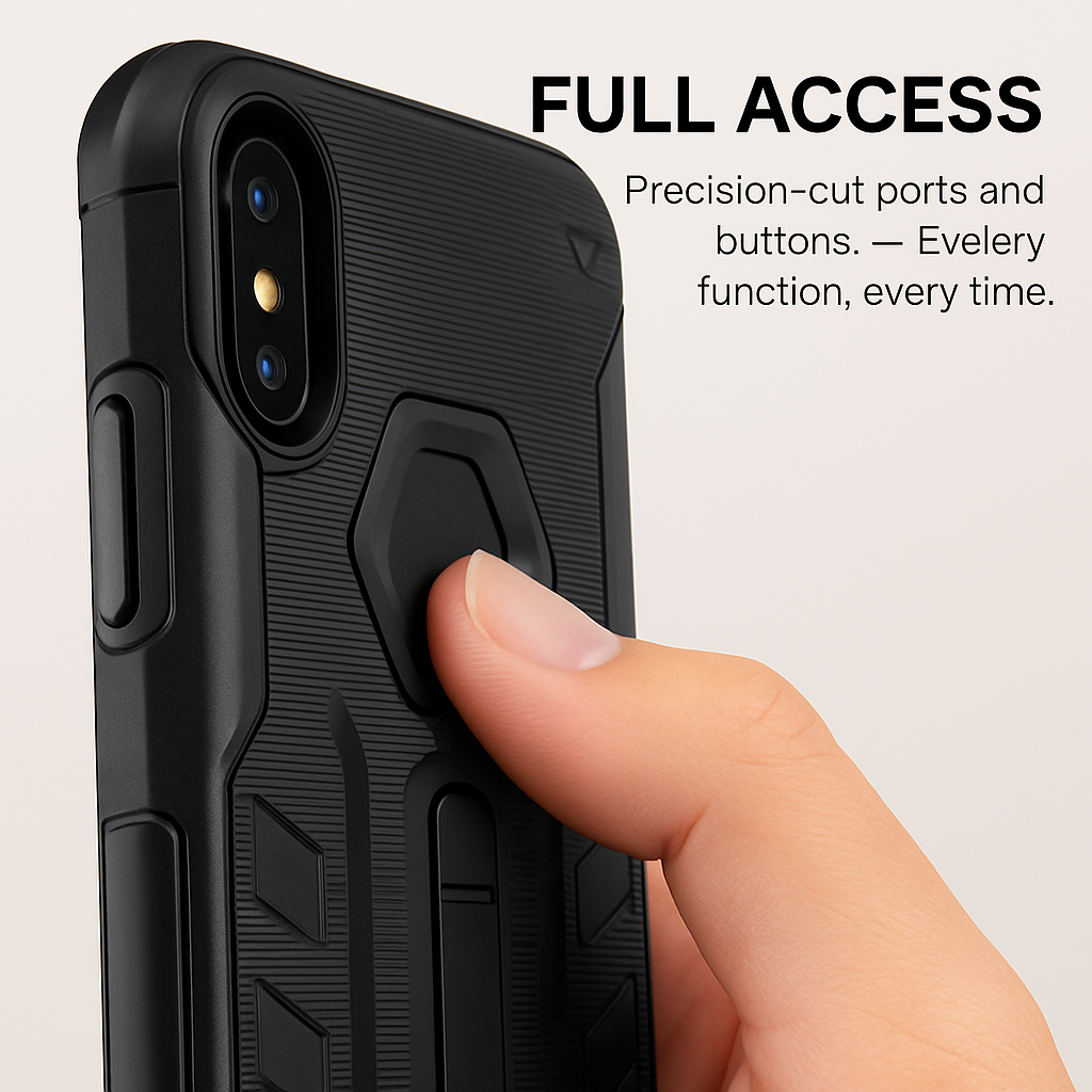 Rugged Phone Case for iPhone X with Kickstand