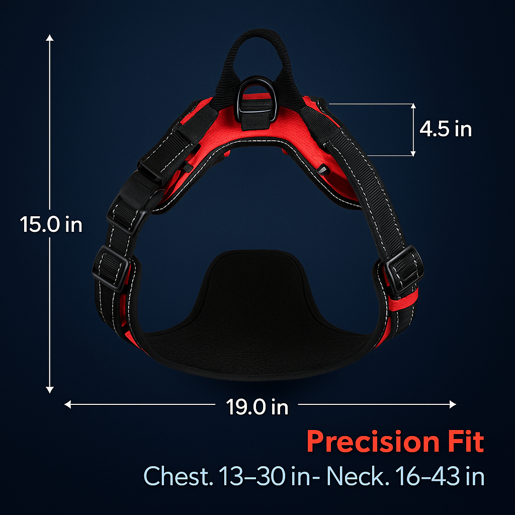 Light Up Dog Harness with Rechargeable LED Lights and Handle