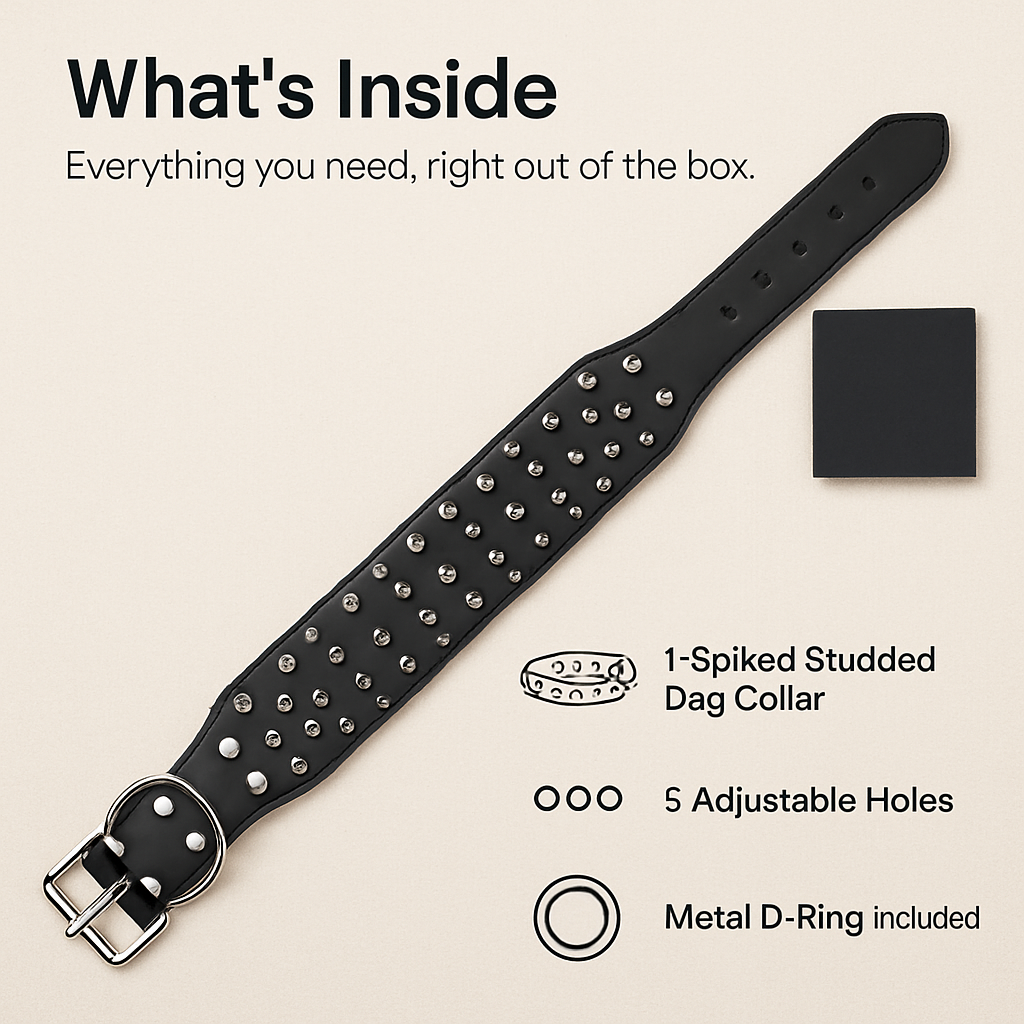 Spiked Dog Leather Collar: Everyday Wear