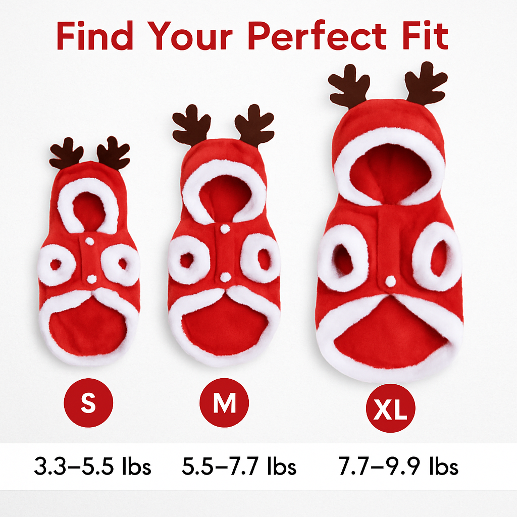 Pet Christmas Santa Claus Reindeer Antlers Costume