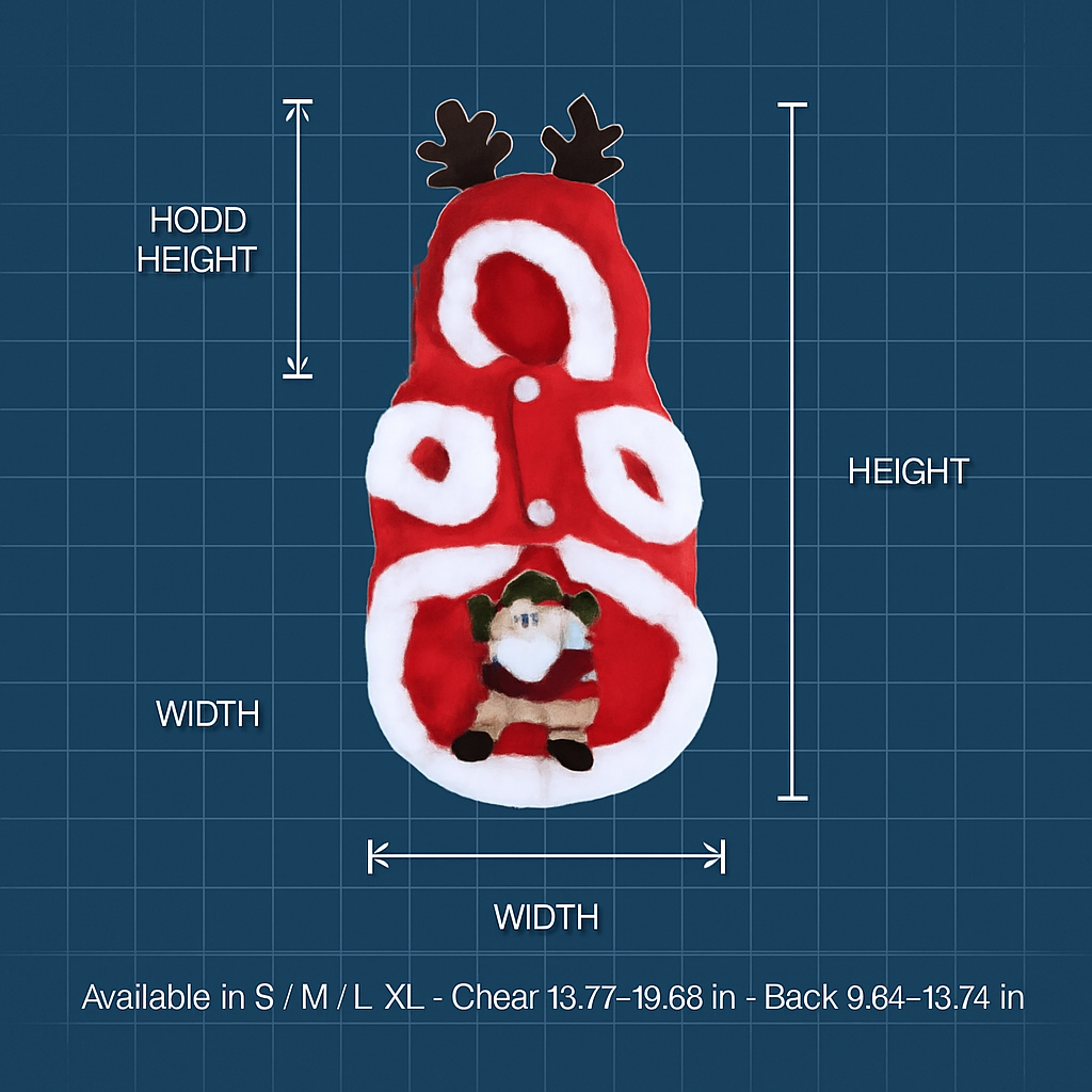 Pet Christmas Santa Claus Reindeer Antlers Costume
