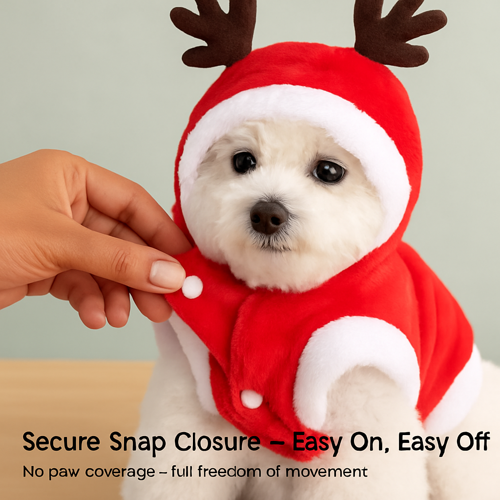 Pet Christmas Santa Claus Reindeer Antlers Costume