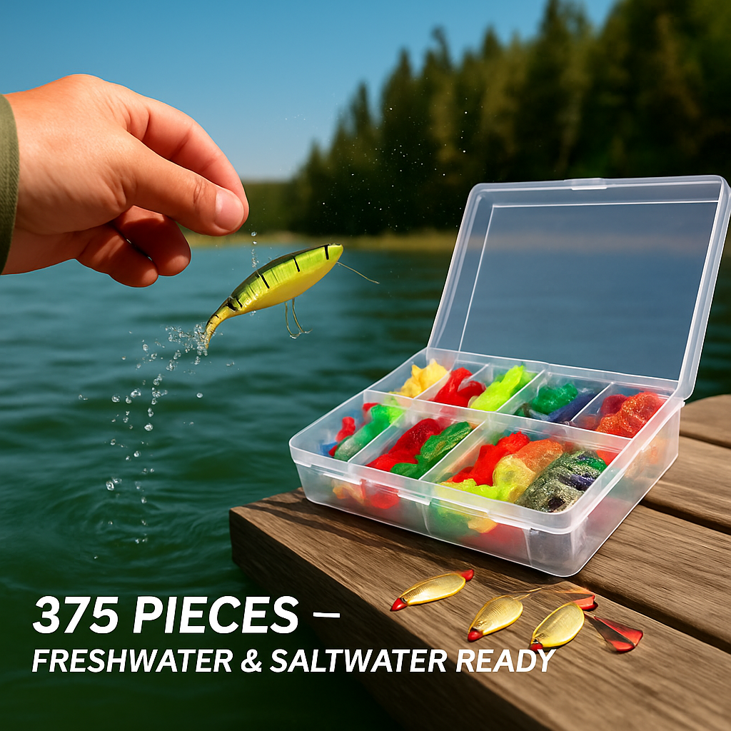 Fishing Lures Kit with Tackle Box, Complete Set