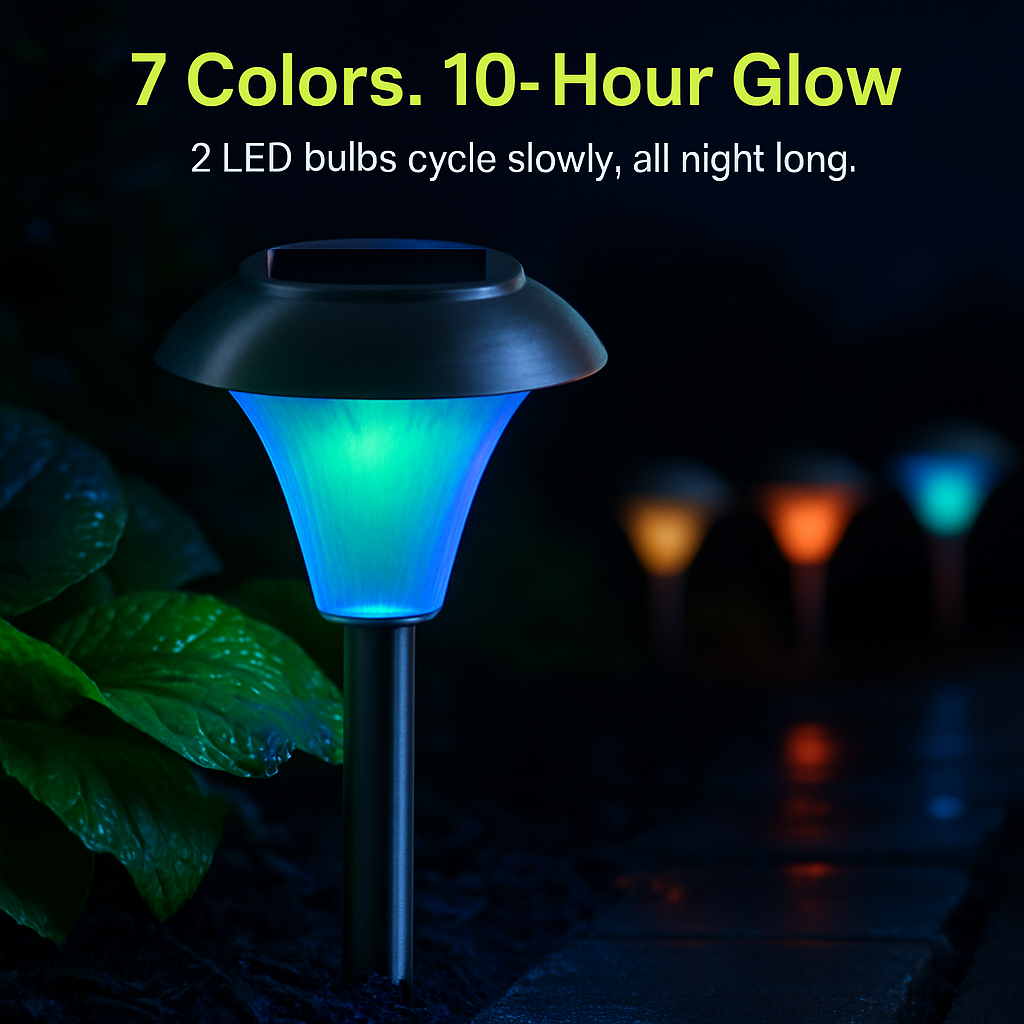 Solar Garden Lights Color Changing Pathway Lamps