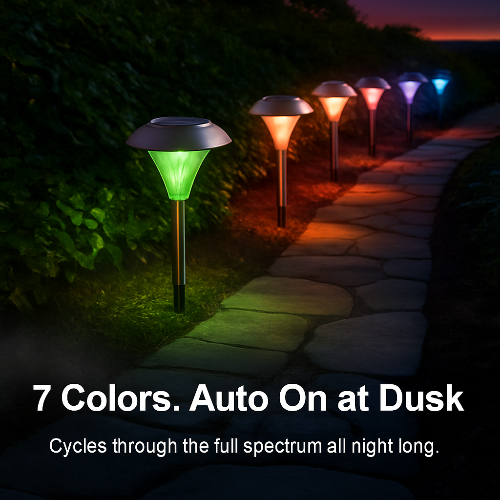 Solar Garden Lights Color Changing Pathway Lamps