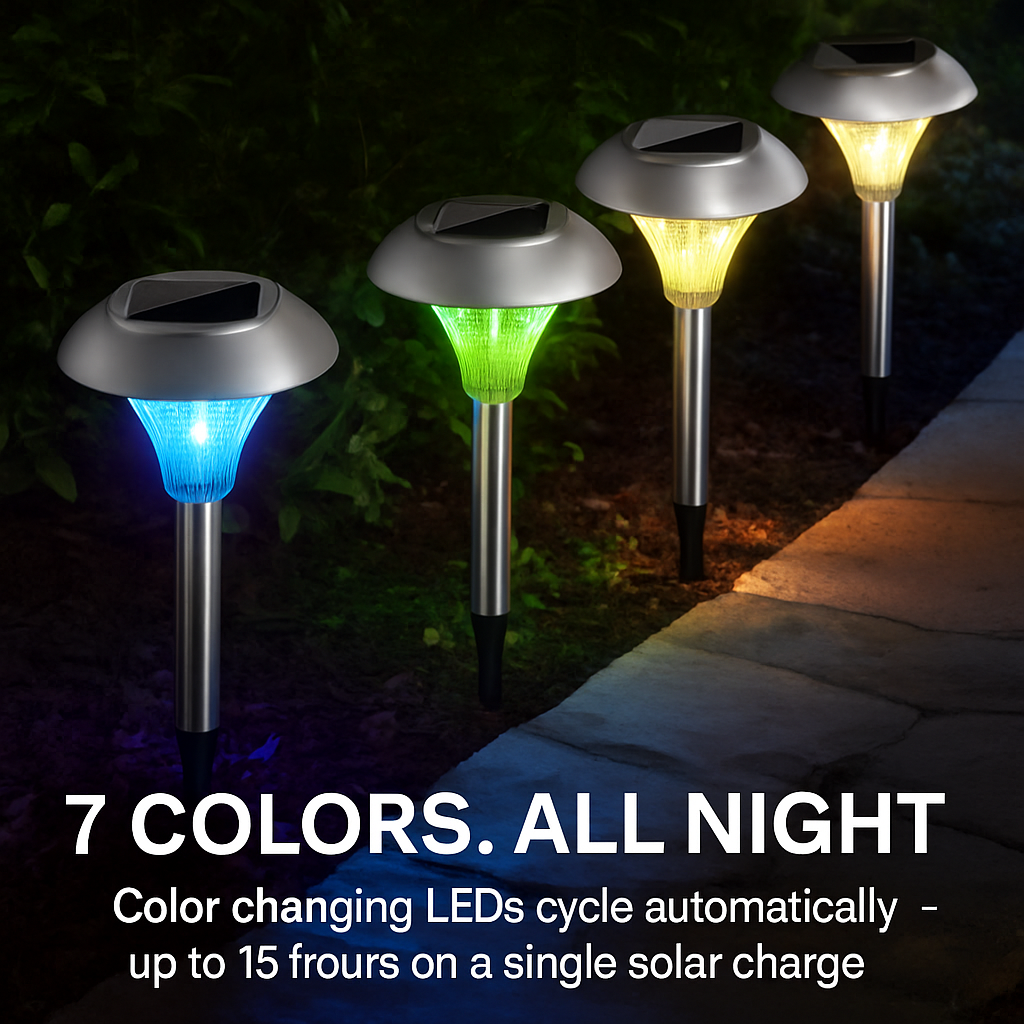 Solar Garden Lights Color Changing Pathway Lamps