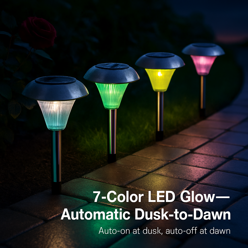 Solar Garden Lights Color Changing Pathway Lamps