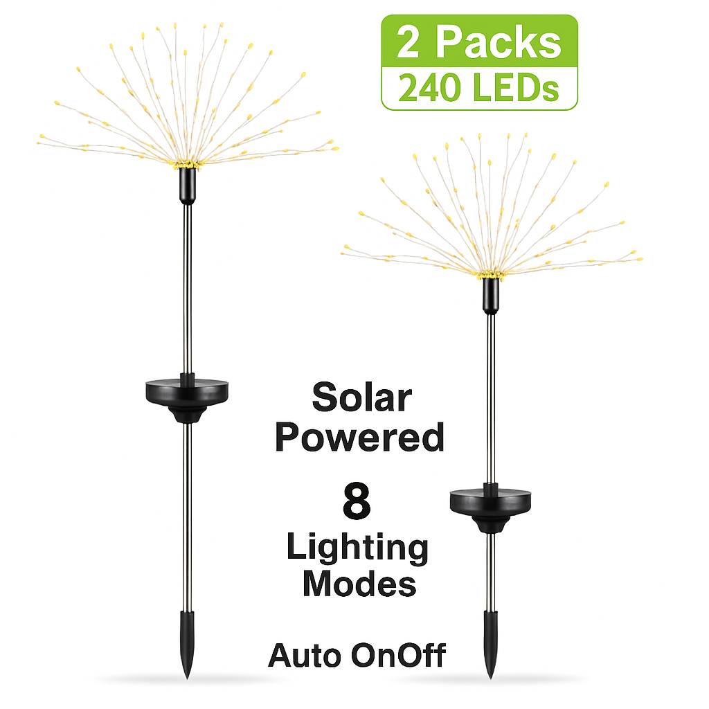 Solar Powered Starburst Lights for Garden Decor